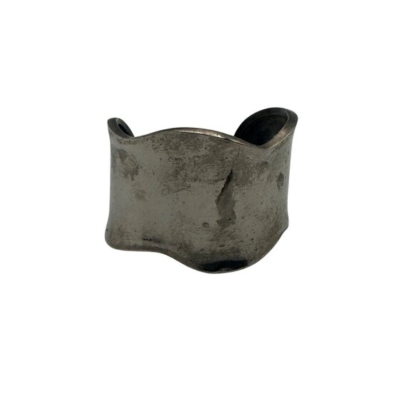 Unbranded Silver-Tone Wide Cuff Bracelet Vintage Statement Jewelry Piece - Picture 1 of 7